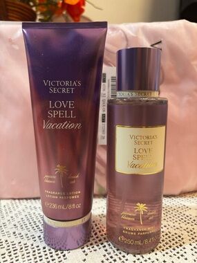 (Inventory 45) Victoria's Secret Love Spell Vacation Lotion & Mist - Purple